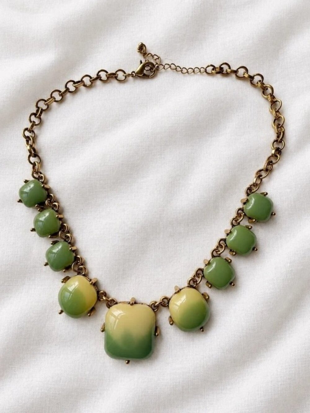 Vintage Green Ombré Statement Necklace
